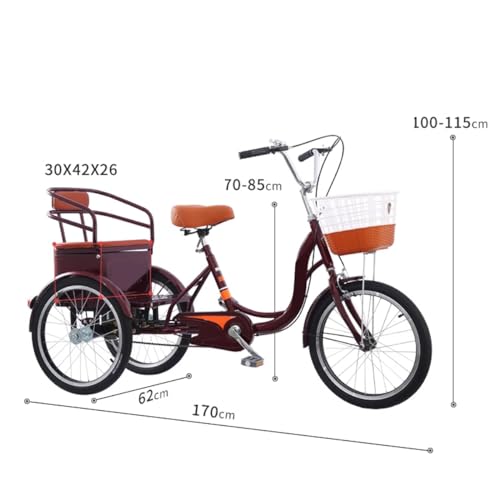 Triciclo para Adultos con Asiento y Canasta 20 Pulgadas miniatura 2
