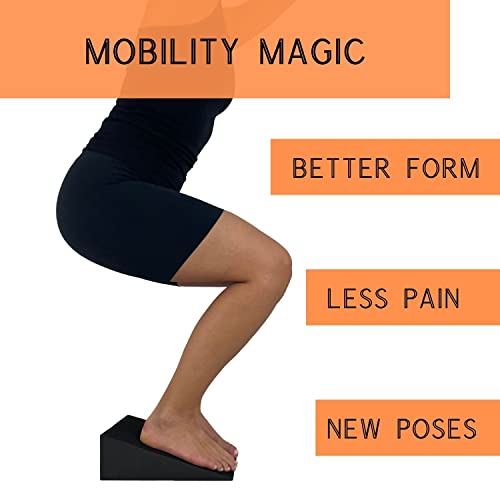 Yoga Foam Wedges For Stretching - Foam Slant Board For Leg, Calf, Ankle And Foot Stretching, Squat Wedge Block, Footrest Cushion (Black) #TOP1