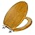Angel Shield Wood Veneer Natural Toilet Seat with Quiet Close, Easy Clean, Quick-Release Hinges (Elongated, Oak)
