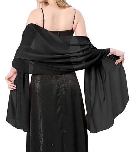 Chiffon Shawl for Women Formal, Elegant Shawls and Wraps for Evening Dresses, 1920s Soft Wedding Brides Scarf