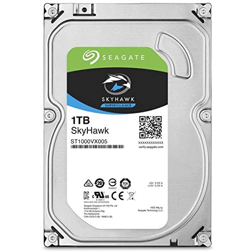 Seagate 1 TB 3.5-Inch SkyHawk Internal Hard Drive for 1-64 Camera Surveillance Systems - Silver