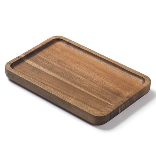 Image of Bathroom Vanity Tray, Bathroom Tray for Counter, Toilet Tank Tray, Wood Bathroom Tray for Organizing and Home Decor (7.9 x 5.1 x 0.8 inch)