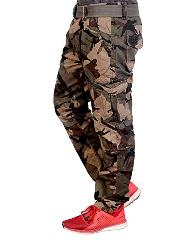 krystle Men'S Cotton Relaxed Fit Camouflage Cargo Pants Size 36-picture-17