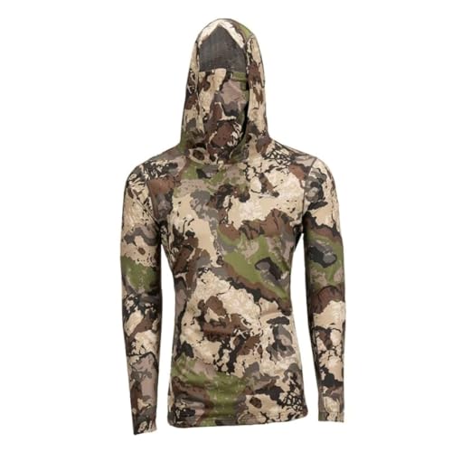 Pnuma Outdoors Renegade Hoodie with Integrated Face Mask, Breathable 4-Way Stretch, Odor Resistant, Beluga (RG-HD-BE)