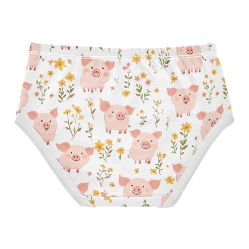 Wusikd Cute Pink Pig Girls' Underwear Cotton Girls Briefs Soft Toddler Underwear 2T2