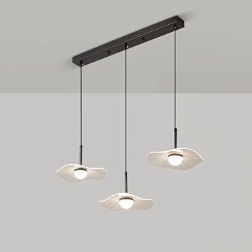 pendant lighting Mid Century Modern 3 Light Lamp Vintage Gold LED Kitchen Island Nordic Lotus Flower Chandelier Black Cluster Hanging Lamp for Dining Room Bedroom Farmhouse