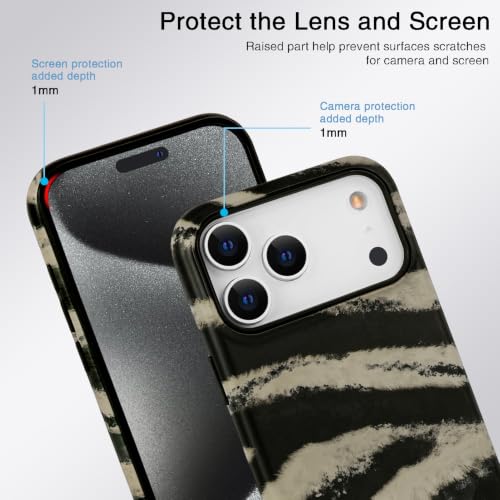 Coque iPhone 17 Pro Max zèbre noir et blanc antichoc double couche - 4