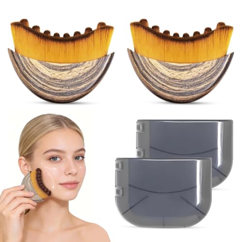 2 Piezas Cepillo Facial de Contorno Linfático,Masajeador de Drenaje Linfático,Cepillo Facial en Seco,Se Adapta al Contorno de la Piel,Aliviando la Fatiga Facials,para Cara,Barbilla,Mandíbula