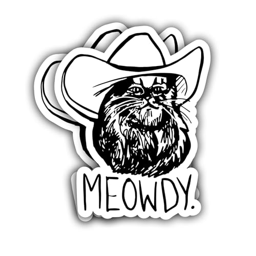Image of WSQ Meowdy Texas Cat Meme Waterproof Vinyl Window Bumper Sticker Decal Multicolor for Car Truck Van SUV Window Wall Boat Cup Tumblers Laptop or Any Smooth Surface Size 4 Inches 2 Pack