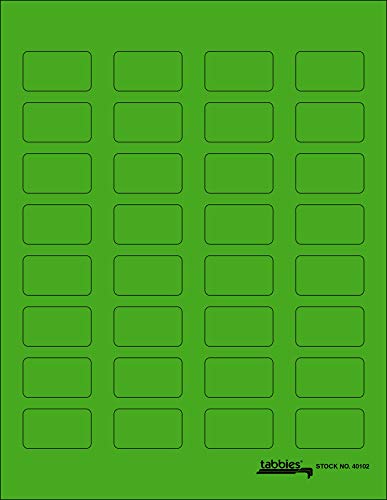tabbies Labels-u-Create Blank Fluorescent Green Laser/Inkjet, Label: 1-1/2