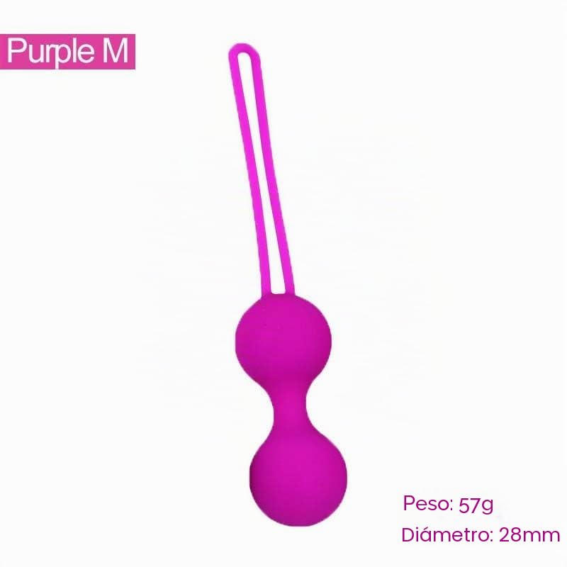 Bolas chinas | Bolas vaginales | Bolas Kegel para ejercicios de suelo pélvico | Dispositivo de Rehabilitación y Musculación | Juguete sexual para mujeres | juguete íntimo (Púrpura, M)