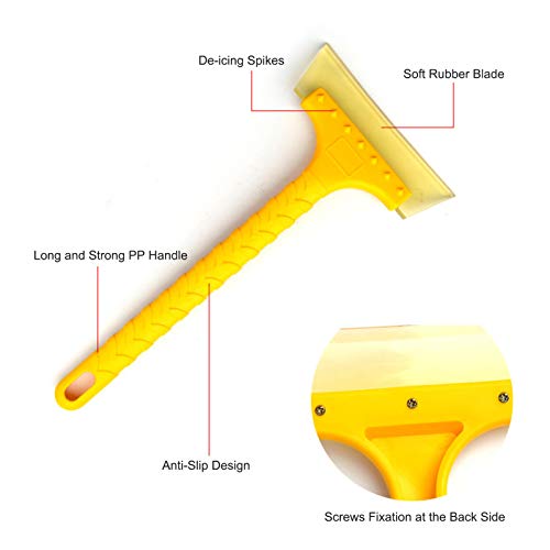 Zwbfu Raspador de neve multifuncional Lâmina de borracha larga antiderrapante Pega longa para carro