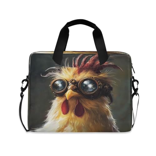 Maletín laptop vintage con diseño de cabeza de pollo miniatura 1