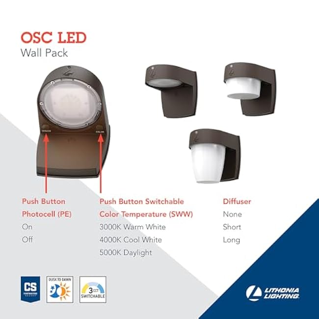 Lithonia Lighting OSC LED SWW2 Wall Pack Entry Light Dark Bronze