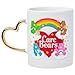 Silver Buffalo Care Bears Rainbow Mug with Sculpted Heart Handle, Features Bedtime, Good Luck, Cheer and Tenderheart Bears, 14 Ounces
