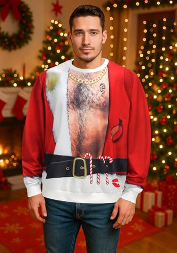 Populus Ugly Sweatshirt Costume Men Novelty 3D Long Sleeve Shirt For Party | Soft Breathable Stretch Fabric, Playful Christmas Graphic, Machine Washable, For Holiday Parties, Family Photos, And Gifts 3 Populus Ugly Sweatshirt Costume Men Novelty 3D Long Sleeve Shirt For Party | Soft Breathable Stretch Fabric, Playful Christmas Graphic, Machine Washable, For Holiday Parties, Family Photos, And Gifts - Image 4