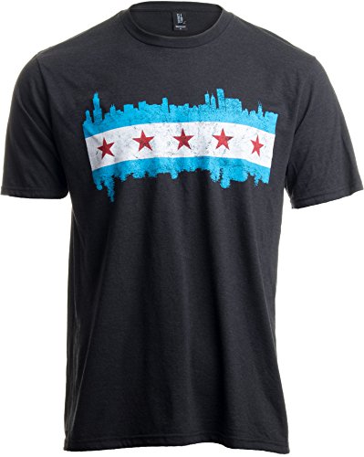Amazon.com: Ann Arbor T-shirt Co. Chicago City Flag Skyline