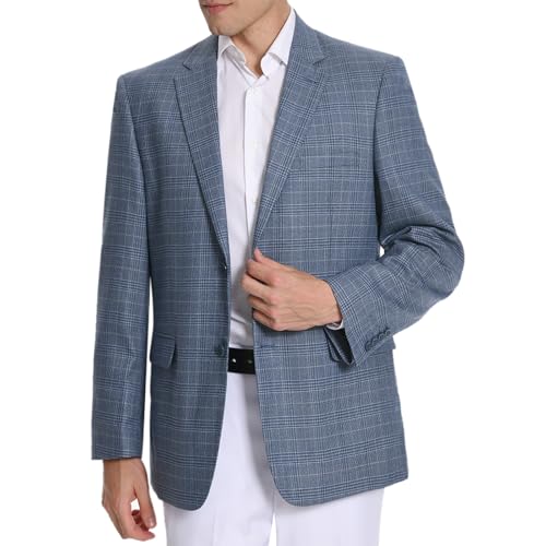 P&L - P&L Men's Plaid Classic Fit Sport Coat - Casual Two Button Big & Tall Blazer for Business, Weddings, and Parties - Best Deal on Amazon