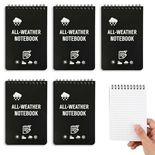 Carnet de notes imperméable étanche carnet de poche toutes saisons à spirale supérieure