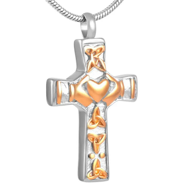 Pendentif bijoux de crémation croix pour garder l'amour éternel