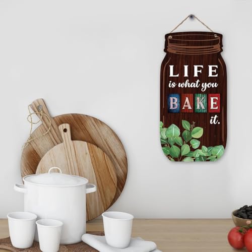Image of Chaka Chaundh - Kitchen Plaque Quotes Wall Hanging Decor - Restaurant Quotes Sign Board Decor - Dining Quotes Sign Wall Plates Decor Items - Set of 3 (Multi dark red)