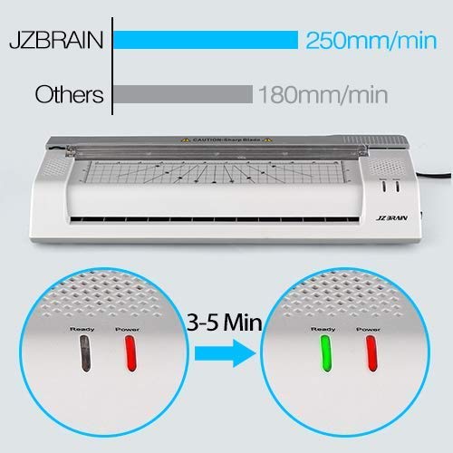 Laminating Machine, JZBRAIN Laminator Machine for A3 A4, Included 20 Laminating Sheets, Paper Cutter and Corner Rounder for Home Office School Teachers Use, Laminate up to 13 inches Wide, Gray