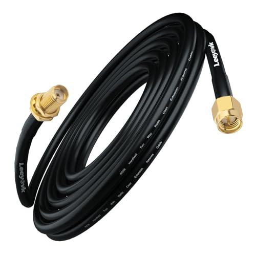 leeyovk RG58 SMA RF�����P�[�u�� 3M �M���k�`���[�u�t�� SMA�I�X-���X �ᑹ���A���e�i�����P�[�u�� 3G 4G LTE WiFi ���[�^�[/����LAN�p 1�{(�e���r�p�ł͂���܂���)