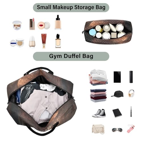 Large Travel Duffel Bag, Wolf in The Forest Sports Tote Gym Bag, Shoulder Weekender Overnight Bag for Women Men, Carry On Luggage with Toiletry Bags4