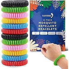 12 Pack Mosquito Repellent Bracelet – Non-Toxic DEET-Free Bug & Insect Repellent Bands, Waterproof Mosquito Bands, Bracelets, Travel & Holiday Essentials for Kids & Adults
