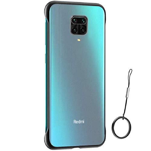 Image of Ultra Thin Frameless Transparent Hard PC Back TPU Corners Case Cover for Mi Redmi Note 9 Pro /Redmi Note 9 Pro Max /Poco M2 Pro - Black