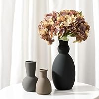 Set of 3 Porcer Nordic Minimalist Multicolor Ceramic Vases (1"L x 1"W x 1"H)