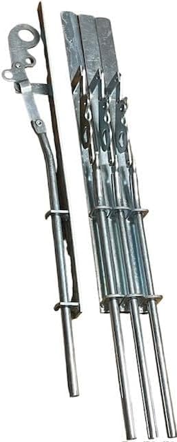 24" Inch Mechanical Cane Bolt, 1" Bracket, Gate Drop Rods & Stopper Heavy Duty Steel, Zinc Plated Finish, Set of 4