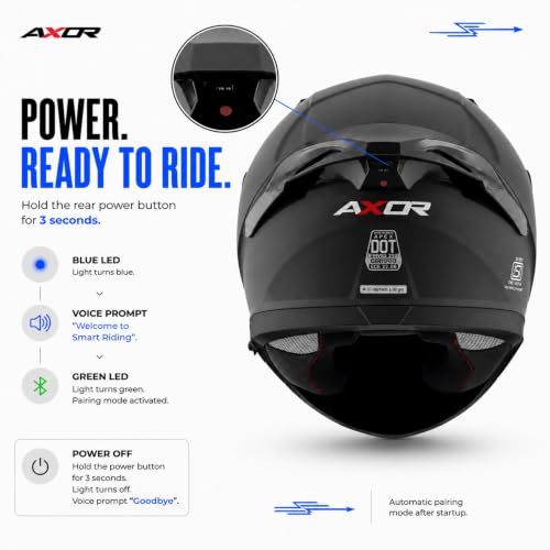 Image of Axor x Altor Apex Smart Bluetooth ECE DOT ISI Certified Full Face Helmet for Bike - Swipe Control, Voice Assistant, Turn-by-Turn Navigation and Dual Visor-Dull Black-L