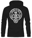 Calidad: 280 g / m² Urban Backwoods District 12 Hoodie Sudadera con Capucha Sweatshirt Negro Talla S