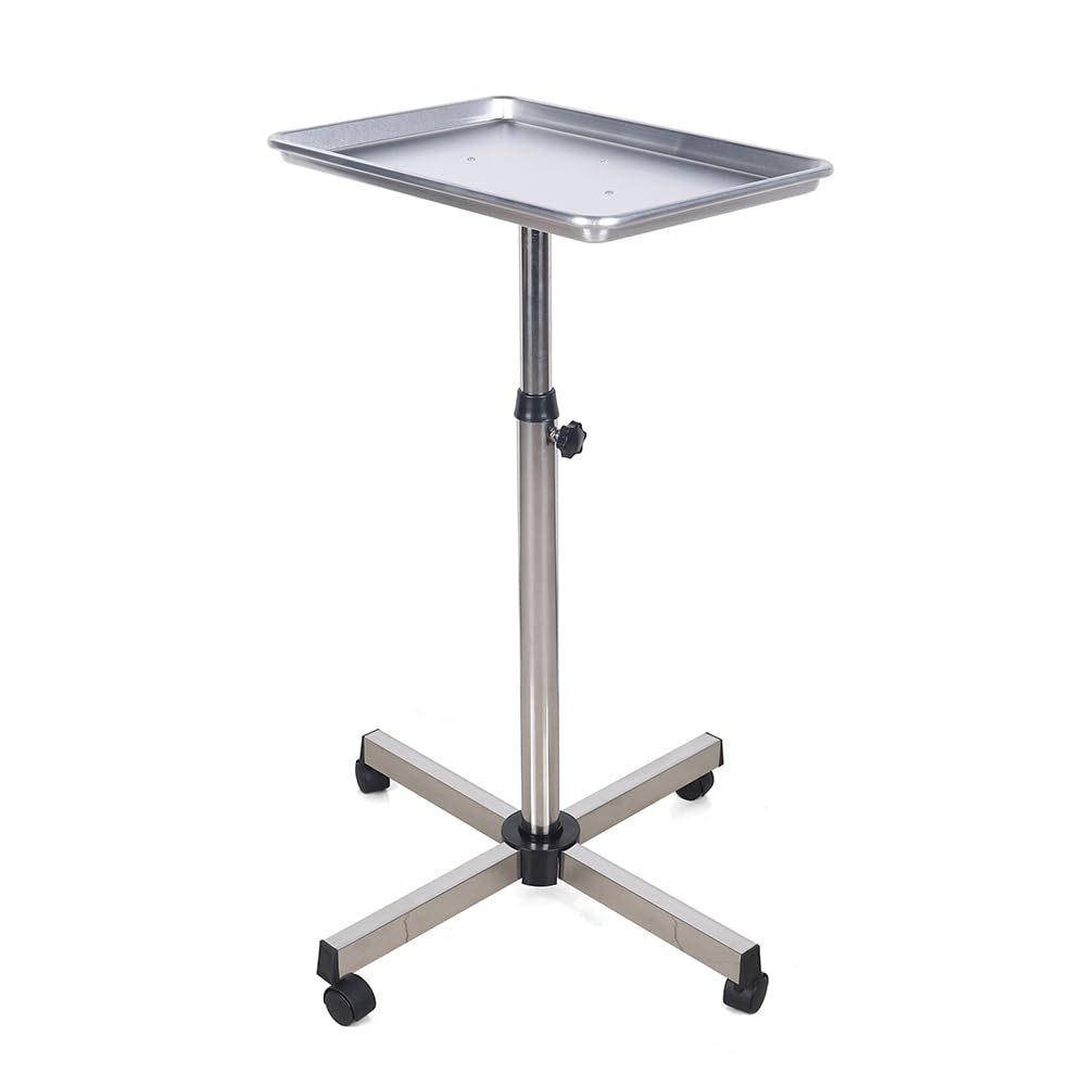 Salon Store Hair Trolley Service Trolley Aleación de Aluminio Ajustable Carrito de Peluquería Carrito de Trabajo Portabilidad Salon Spa Rolling Service Bandeja Tatuaje Metal Trolley con 4 ruedas Plata