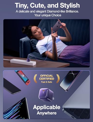 Image of TORRAS Low Temp 30W USB C Charger Block for iPhone 16 Pro Max /15 /14 /13【Heat-Free Ensure Security】【2024 GaN PD3.0 Compact】 Type C Charger Fast Charging for iPhone 16 /15 /Samsung /AirPods 4 /iPad..Purple