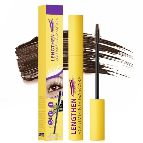 Bubble Mascara, 2025 Upgrade Volumizing Mascara, Waterproof Brown Mascaras for Sensitive Eyes, Clump-Free Lash Enhancer for Daily Use, Long Lash Mascaras for Women (1pcs-brown)