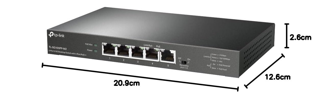 TP-Link TL-SG105PP-M2 switch Gigabit Ethernet non gestito (10/100/1000) Power over Ethernet (PoE) Nero