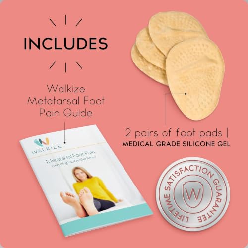 Image of Walkize Metatarsal Pads Women | Heel Inserts for Women | Ball of Foot Cushions (2 Pairs Foot Pads) All Day Pain Relief and Comfort One Size Fits Shoe Inserts