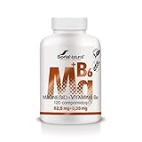 Soria Natural Magnesio + Vitamina B6 de ALTA ABSORCIÓN - Liberación Sostenida - Contribuye a Mejorar la Energía, el Sueño, la Salud Cerebral y la Función Nerviosa - 120 comprimidos