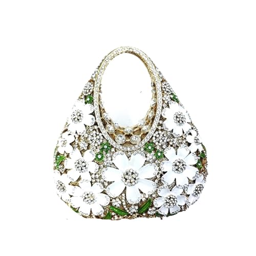 Pochette de soirée mariage et gala avec strass fleur pour femme