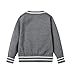 LittleSpring Little Boys Cardigan Sweater for Girls Uniform Sweaters Long Sleeve Knit V-Neck Grey Colorblock 5T