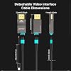 RUIPRO 8K Detachable Full Fiber Optic Armored 8K60Hz Cable 1.4, 6FT, 32.4 Gbps, Supports 4K@144Hz, HDR, HDCP 2.2&2.3, FreeSync & G-Sync, Compatible with RTX 4090/3090 Ti/RX 7900 XTX