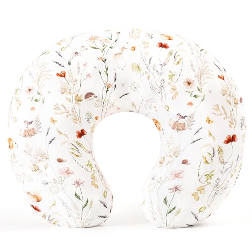 Image of GRSSDER Reversible Nursing Pillow Cover, Ultra Soft Stretchy Minky Removable Nursing Covers Fitted for Breastfeeding Pillows Snug and Safe, Comfortable Slipcover for Girls, Stylish Original Print
