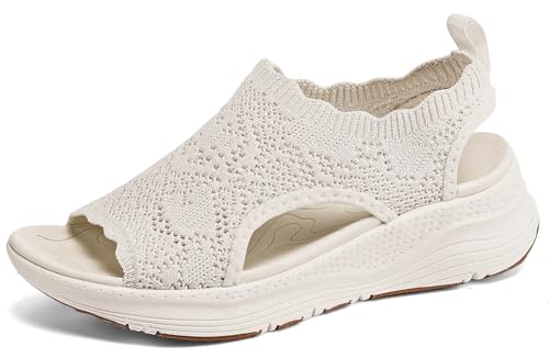 YESWIN Womens Orthopedic Walking Sandals Arch Support Comfort Slip-On Sport Sandals Open-Toe...