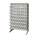 Quantum QPRD-101CL Pick Rack, 24" L x 36" W x 60" H, 800 lbs Capacity, Carbon Steel, Gray with Clear Bins