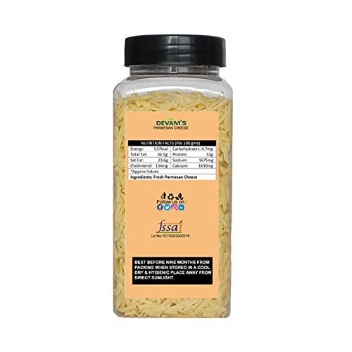 Image of DEVAM'S Grated Parmesan Cheese, 150 Grams (Freeze Dried, Natural, Long Shelf Life)