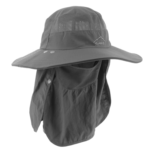 Yardwe Sombrero con Solapa en el Cuello Gorro Sol Sombrero Sol Gorro cumpleaños Sombrero de Senderismo Sombrero del Camionero Sombrero de Cubo con diseño de máscara Gorras de Pesca Nylon
