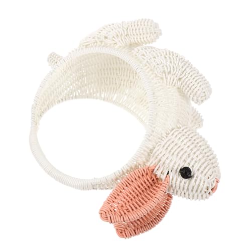 STOBAZA Rattan Fruit Basket Wicker Baskets for Organizing Rattan Easter Basket Rustic Flower Basket Bread Serving Basket Easter Bunny Basket Wicker Storage Basket Rabbit Cartoon Plastic