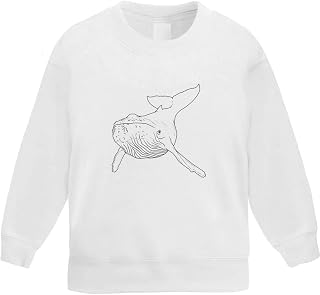 Azeeda 'Humpback Whale' Kid's Sweatshirt/Jumper (5-6 Years) (KW00097700)